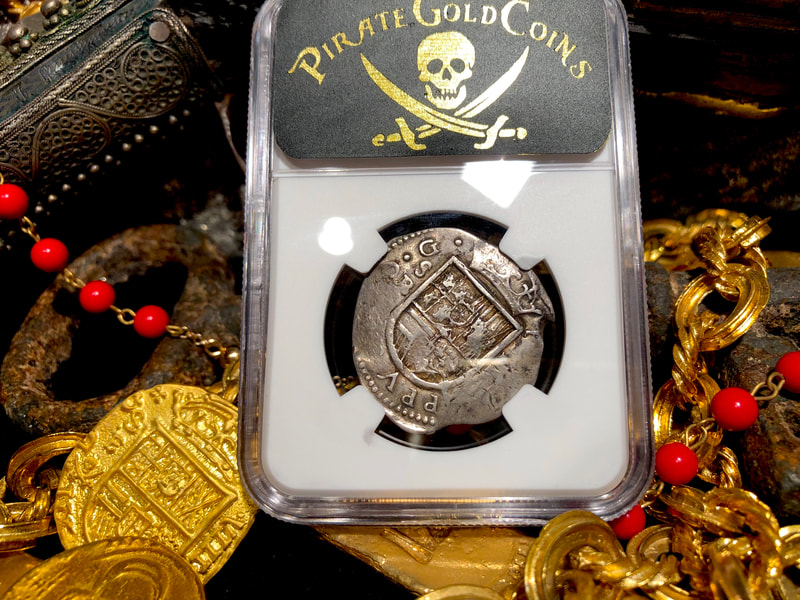 Spain 4 Reales 1611 "Dated" NGC 40​ Pirate Gold Coins 17