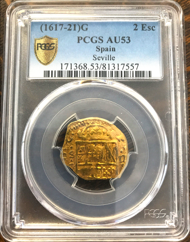 Spain  2 Escudos  1617-21  "Philip III"  PCGS 53