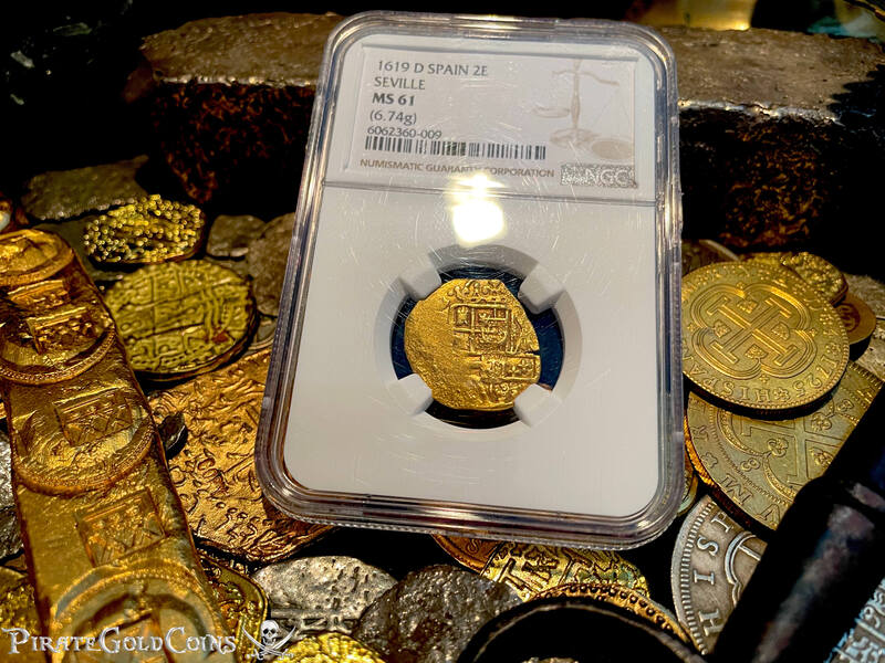 Spain 2 Escudos 1619 "Dated" NGC 61 8