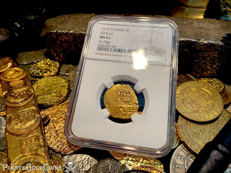 Spain 2 Escudos 1619 "Dated" NGC 61 9