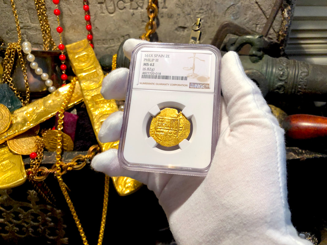 Spain 2 Escudos 161x "Dated" NGC 62 Pirate Gold Coins