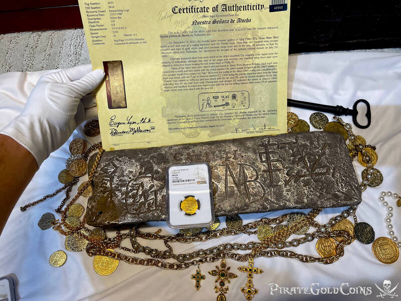 Spain 2 Escudos 1621-65 "Santa Margarita 1622 Shipwreck" NGC 64 8