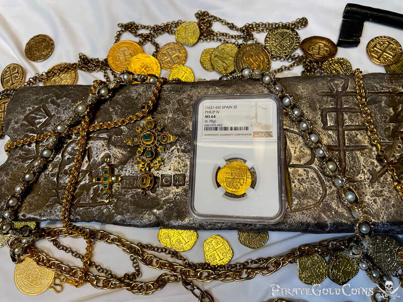 Spain 2 Escudos 1621-65 "Santa Margarita 1622 Shipwreck" NGC 64 26