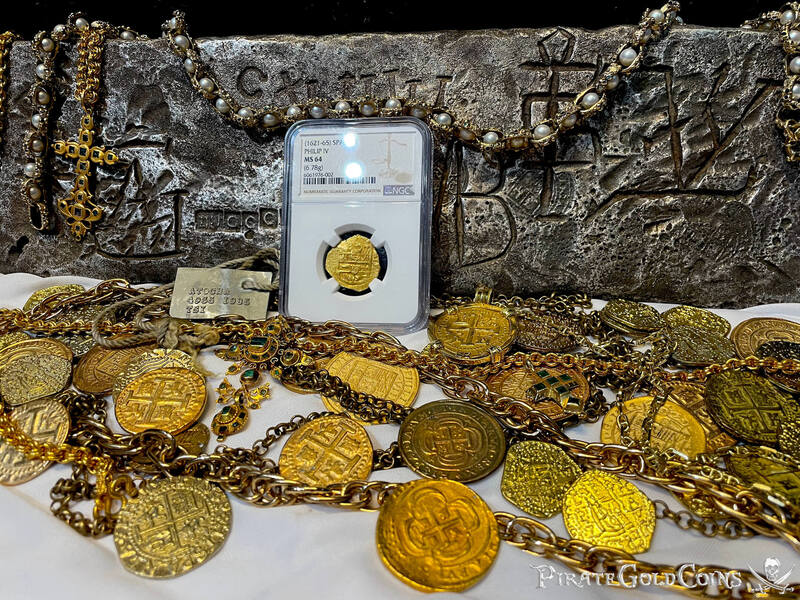Spain 2 Escudos 1621-65 "Santa Margarita 1622 Shipwreck" NGC 64 22