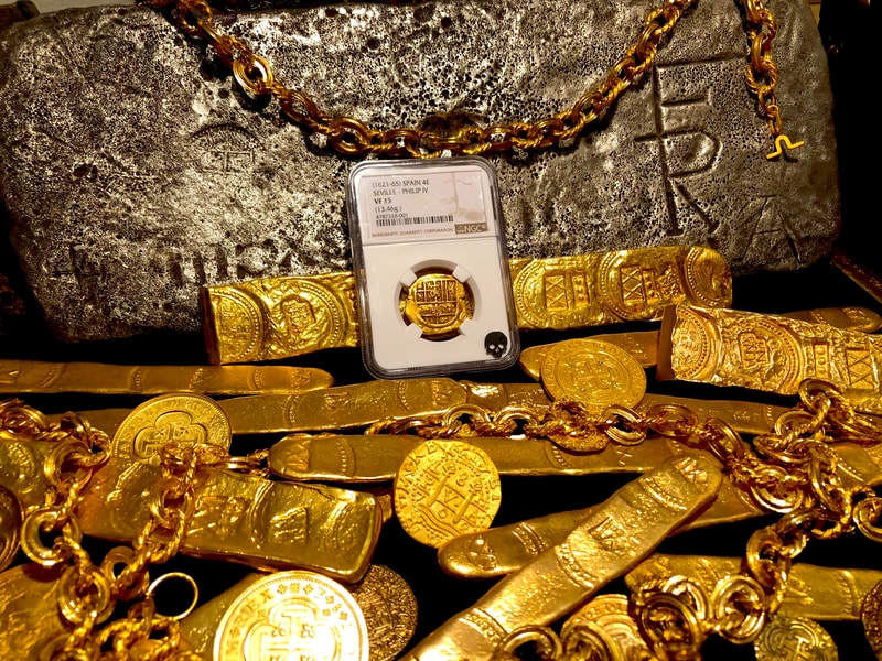 Spain 4 Escudos 1621-65 "Brute Style" NGC 35 Pirate Gold Coins Treasure 2