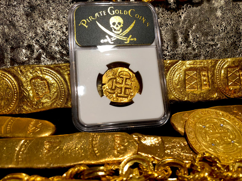 Spain 4 Escudos 1621-65 "Brute Style" NGC 35 Pirate Gold Coins Treasure 8