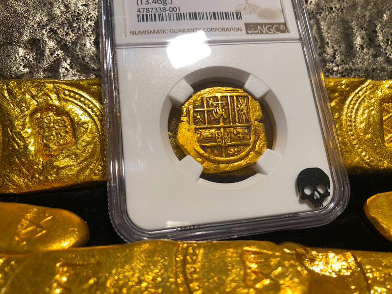 Spain 4 Escudos 1621-65 "Brute Style" NGC 35 Pirate Gold Coins Treasure 11