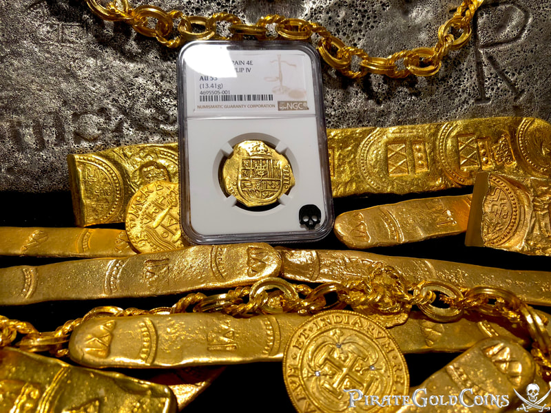 Spain 4 Escudos 1556-98 Raw Perfect for Necklace Pendant Pirate Gold Coins 8