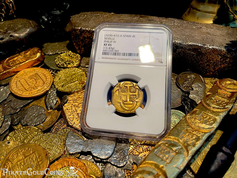 Spain 4 Escudos 1630-47 "Brute Style" NGC 45 2
