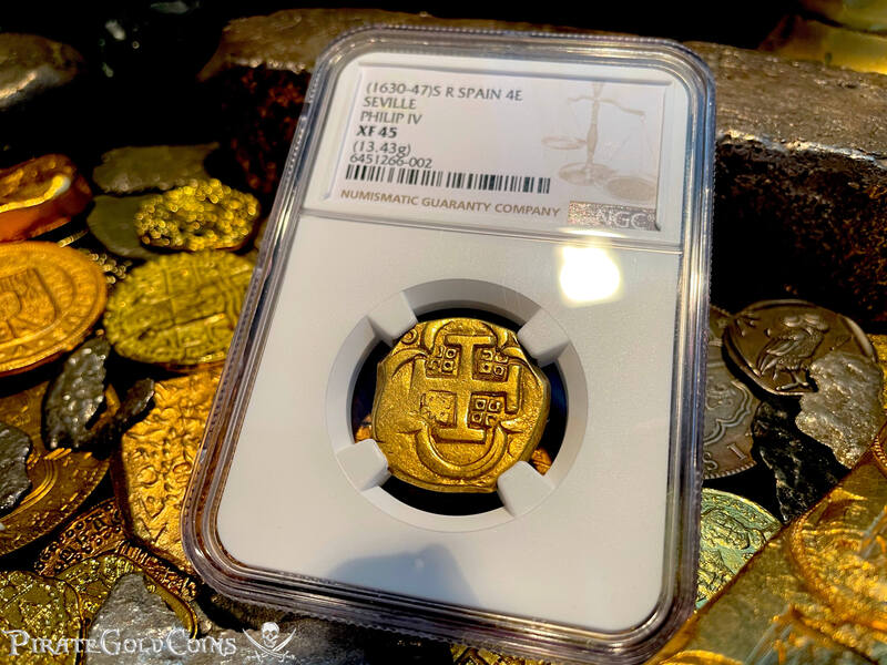 Spain 4 Escudos 1630-47 "Brute Style" NGC 45 5