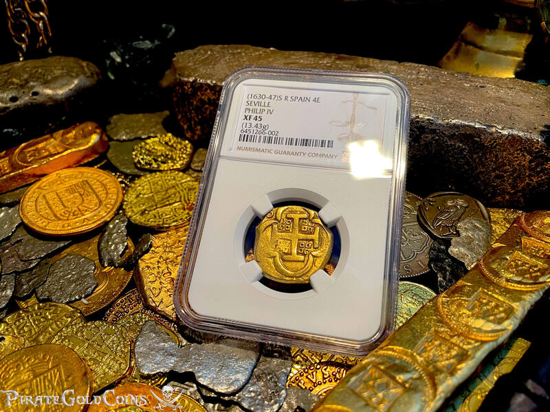 Spain 4 Escudos 1630-47 "Brute Style" NGC 45 6