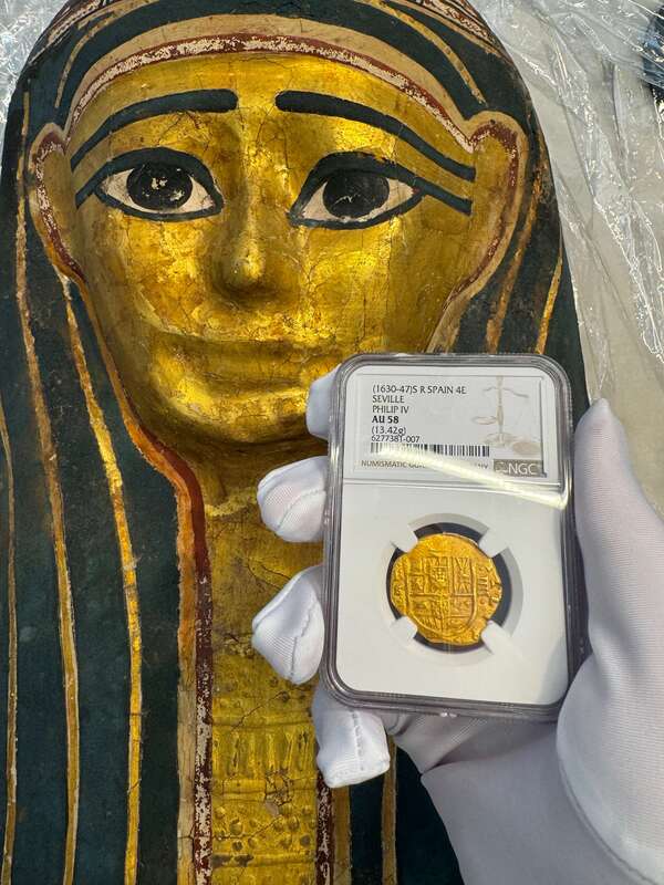 Spain 4 Escudos 1630-47 "Brute Style" NGC 58 11