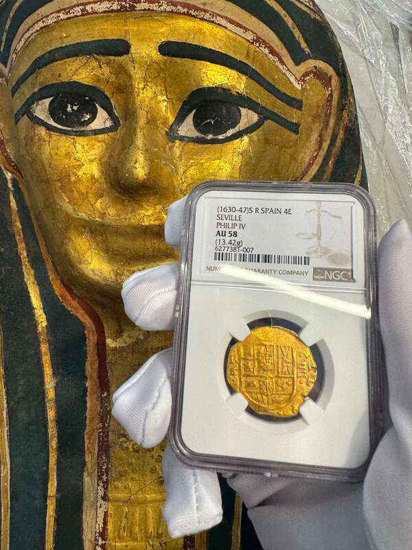 Spain 4 Escudos 1630-47 "Brute Style" NGC 58 12