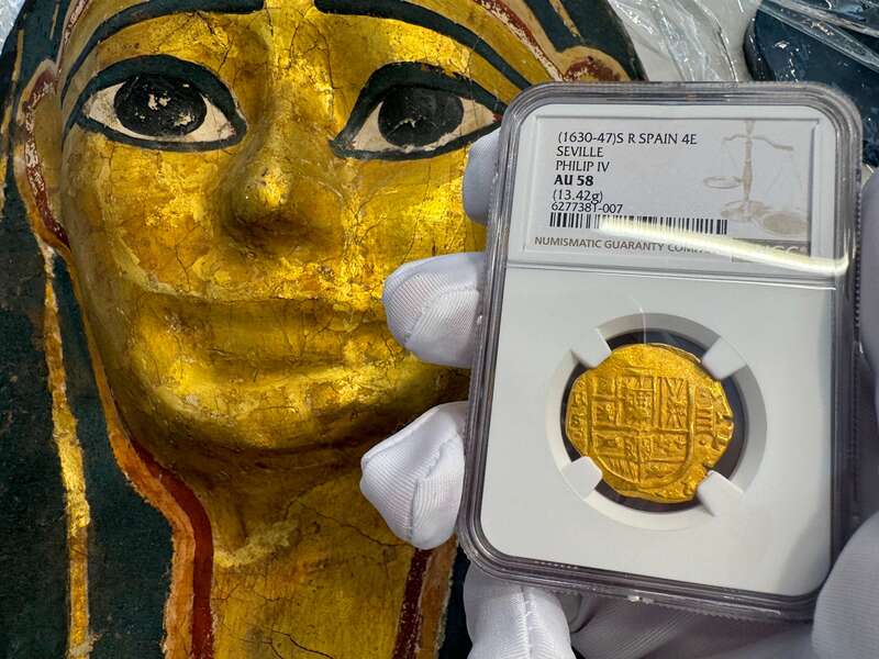 Spain 4 Escudos 1630-47 "Brute Style" NGC 58 13