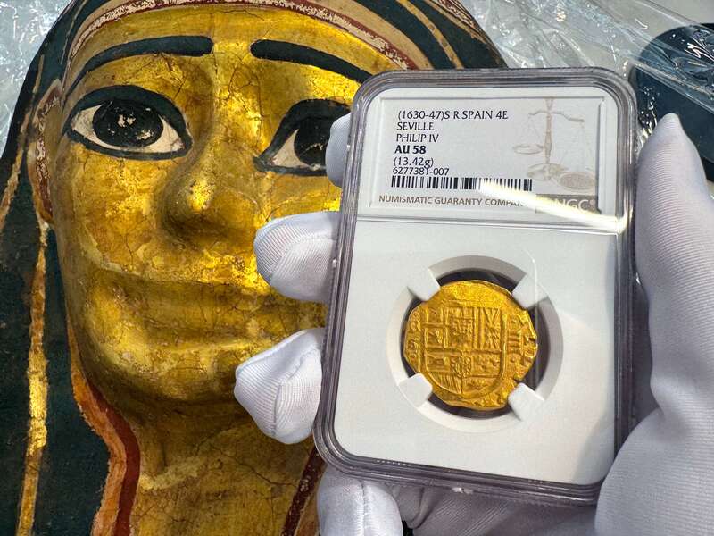 Spain 4 Escudos 1630-47 "Brute Style" NGC 58 15