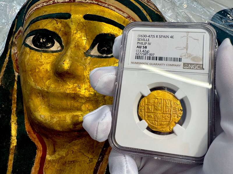 Spain 4 Escudos 1630-47 "Brute Style" NGC 58 16