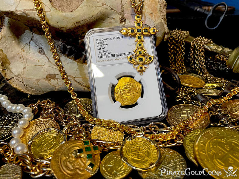 Spain 4 Escudos 1630-47 "Brute Style" NGC 61 8