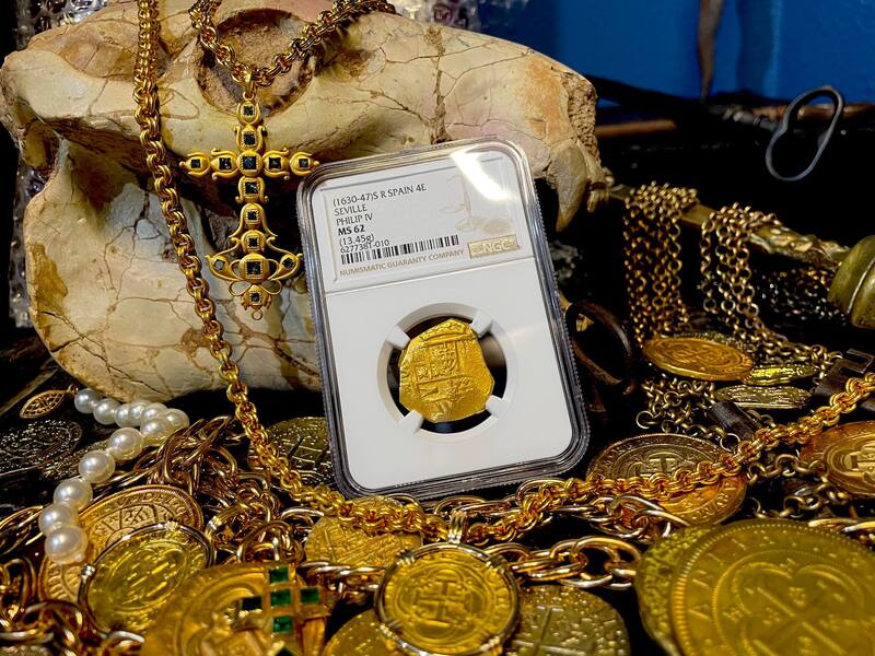 Spain 4 Escudos 1630-47 "Brute Style" NGC 62 5