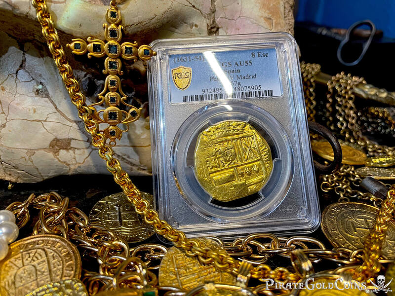 Spain 8 Escudos 1631-54 "Brute Style" NGC 55 2