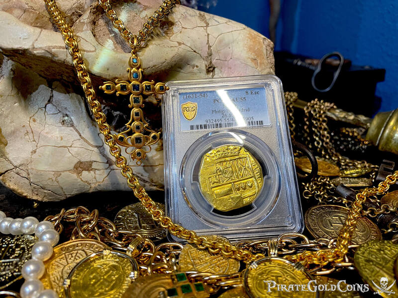 Spain 8 Escudos 1631-54 "Brute Style" NGC 55 5