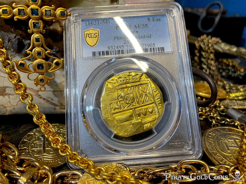 Spain 8 Escudos 1631-54 "Brute Style" NGC 55