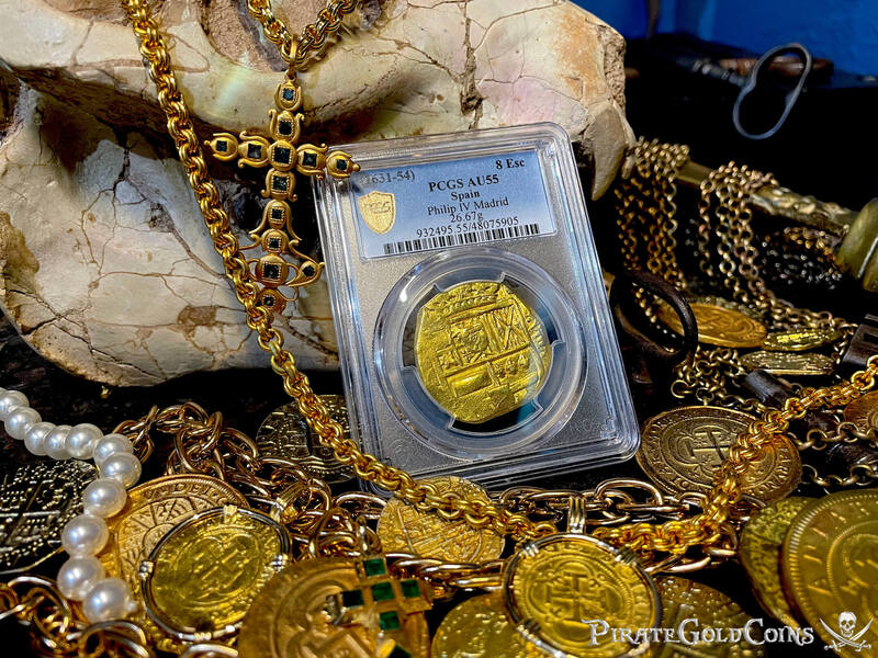 Spain 8 Escudos 1631-54 "Brute Style" NGC 55 14