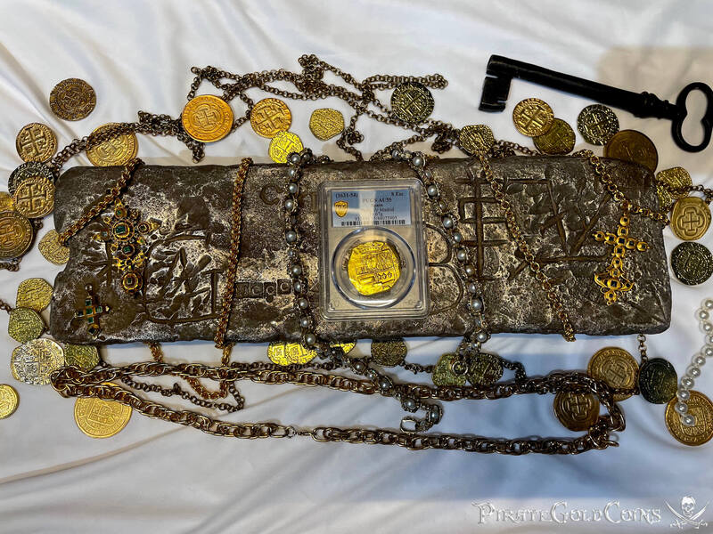 Spain 8 Escudos 1631-54 "Brute Style" NGC 55 33