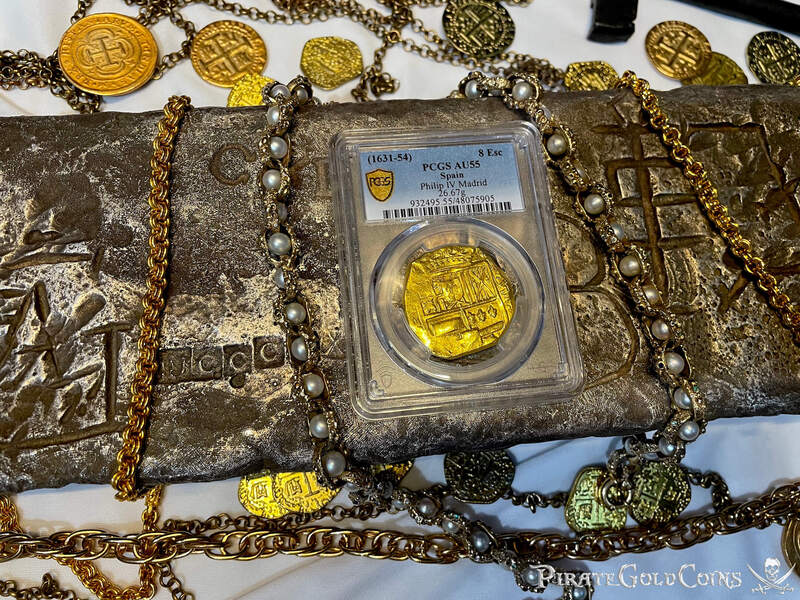 Spain 8 Escudos 1631-54 "Brute Style" NGC 55 22