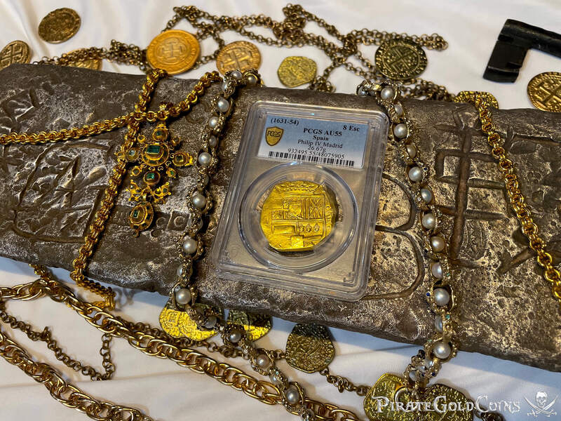 Spain 8 Escudos 1631-54 "Brute Style" NGC 55 40