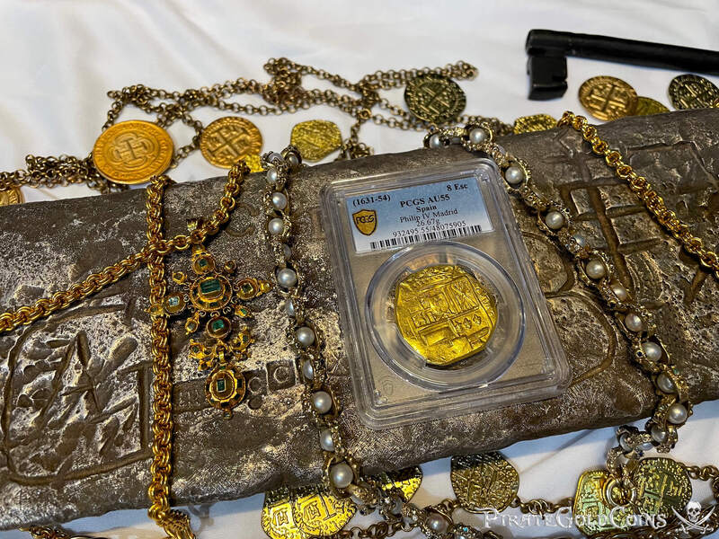 Spain 8 Escudos 1631-54 "Brute Style" NGC 55 19