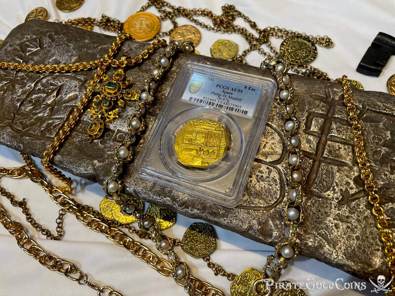 Spain 8 Escudos 1631-54 "Brute Style" NGC 55 41