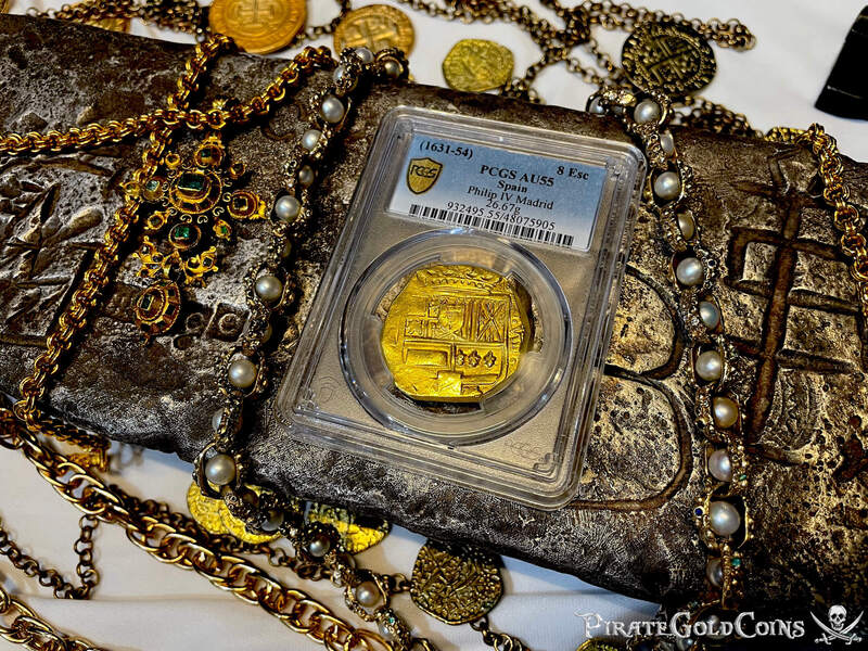 Spain 8 Escudos 1631-54 "Brute Style" NGC 55 9