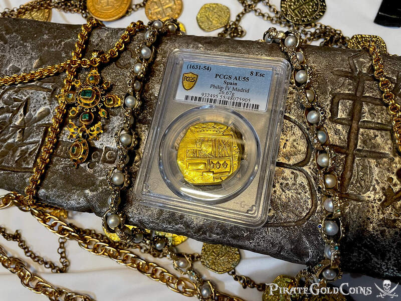 Spain 8 Escudos 1631-54 "Brute Style" NGC 55 42