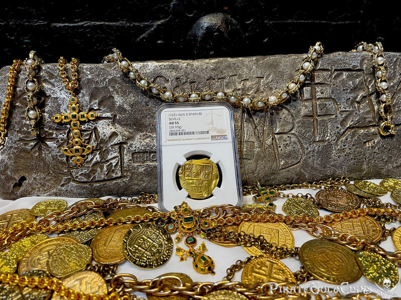 Spain 8 Escudos 1631-66 "Brute Style" NGC 55 4