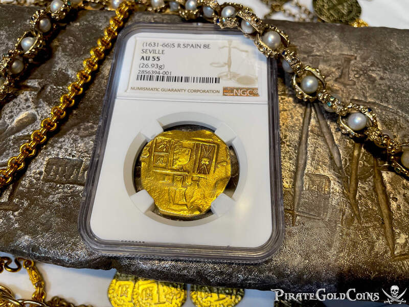 Spain 8 Escudos 1631-66 "Brute Style" NGC 55