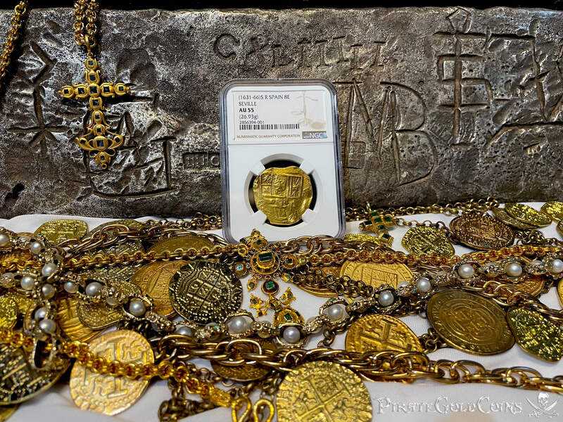 Spain 8 Escudos 1631-66 "Brute Style" NGC 55 17