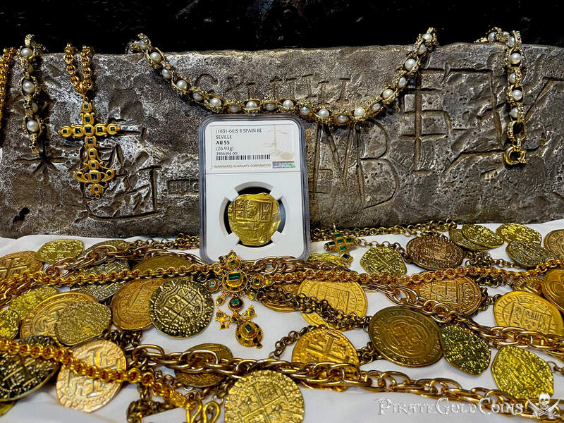 Spain 8 Escudos 1631-66 "Brute Style" NGC 55 19