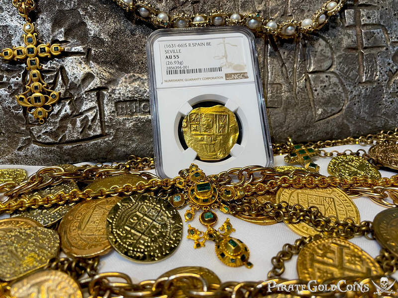 Spain 8 Escudos 1631-66 "Brute Style" NGC 55 21