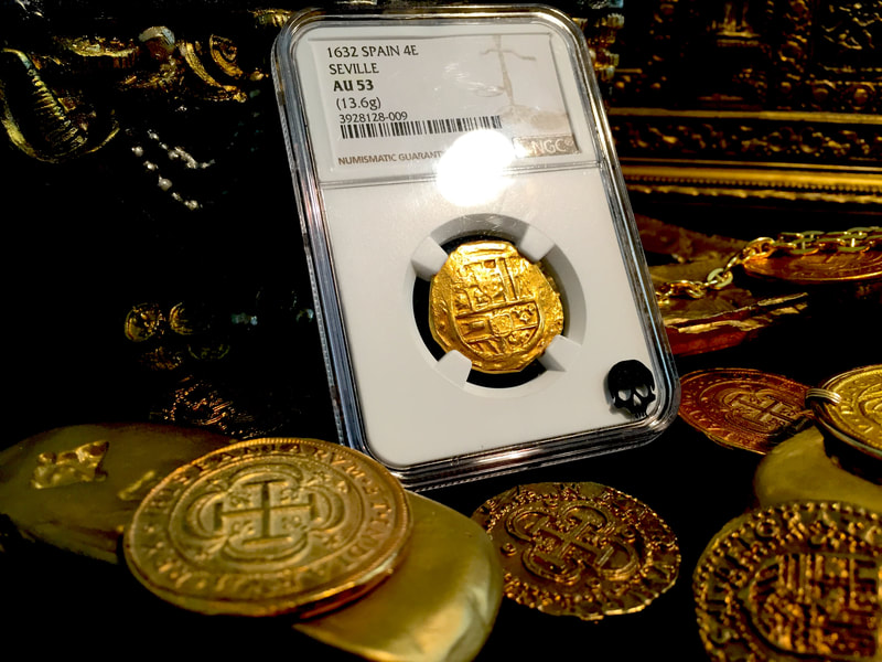 Spain  4 Escudos  "Dated 1632!"  NGC 53 3