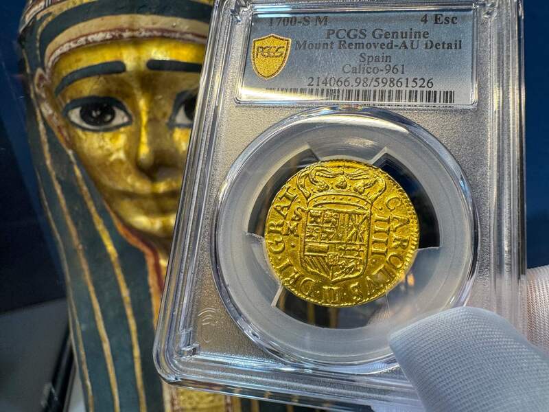 Spain 4 Escudos 1700 "Charles II" PCGS AU 11