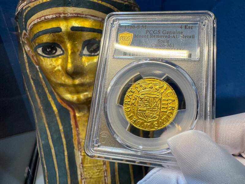 Spain 4 Escudos 1700 "Charles II" PCGS AU 12