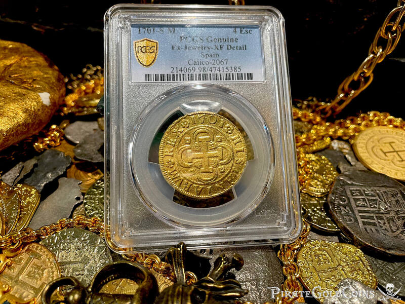 Spain 4 Escudos 1701 "Dated" PCGS XF 3