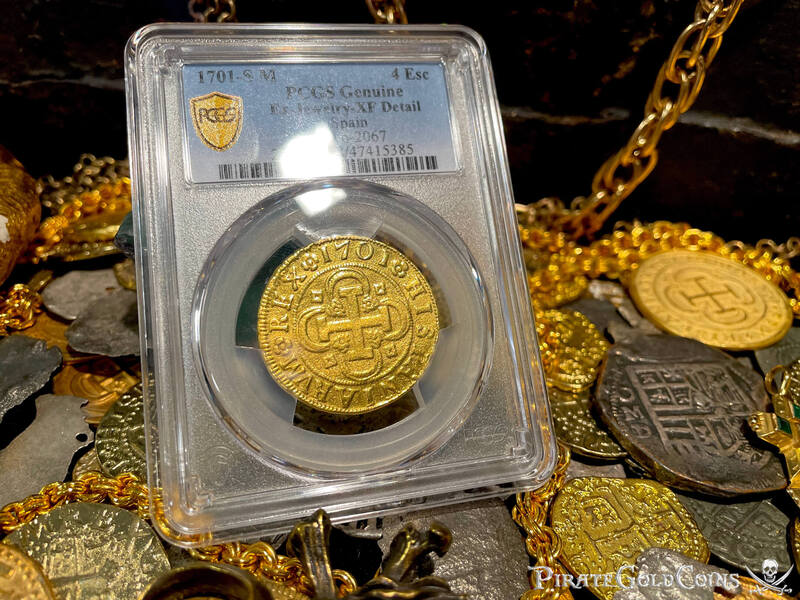 Spain 4 Escudos 1701 "Dated" PCGS XF
