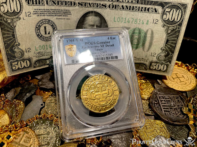 Spain 4 Escudos 1701 "Dated" PCGS XF 14