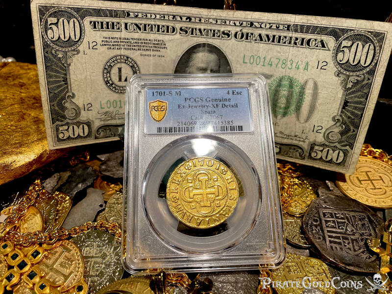 Spain 4 Escudos 1701 "Dated" PCGS XF 15