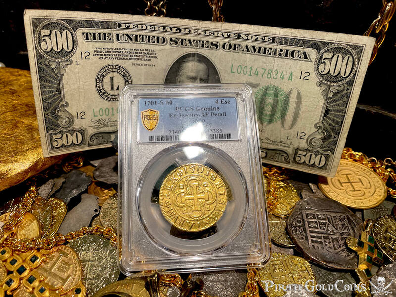 Spain 4 Escudos 1701 "Dated" PCGS XF 16
