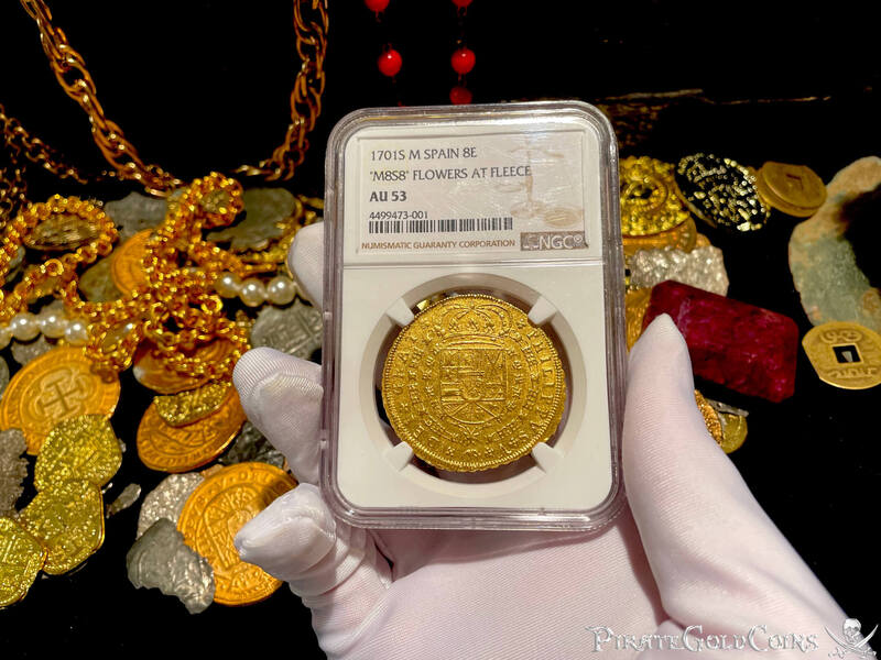 Spain 8 Escudos 1701 "Seville Mint" NGC 53 4