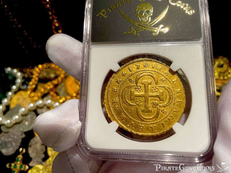 Spain 8 Escudos 1701 "Seville Mint" NGC 53 12