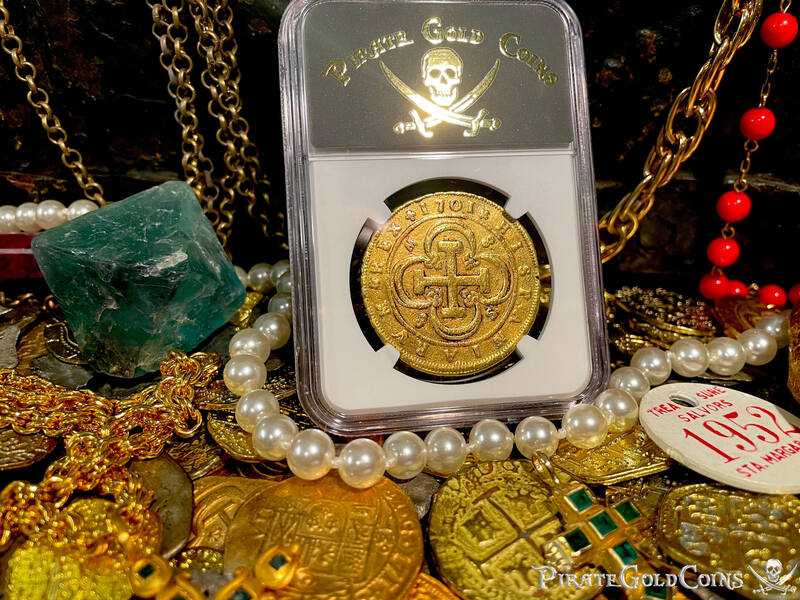 Spain 8 Escudos 1701 "1st Year Coin Type" NGC Dets 8