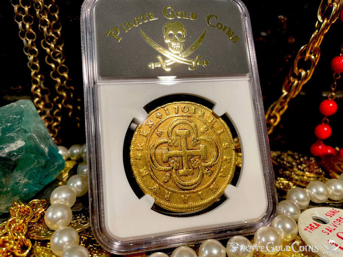 Spain 8 Escudos 1701 "1st Year Coin Type" NGC Dets